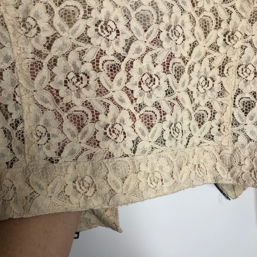 American Rag cream lace moto cropped jacket - Picture 7 of 7